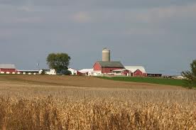 A prairie wheat farm